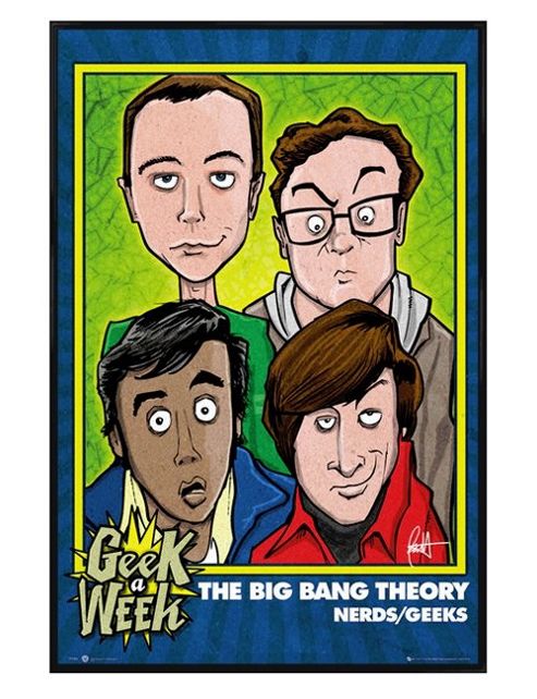 Image of Gloss Black Framed The Big Bang Theory Geek A Week Poster