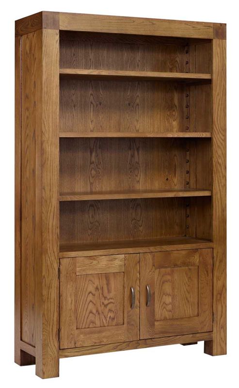 Image of Ametis Santana Rustic Oak Bookcase With Cupboard