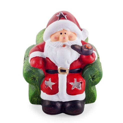 Image of Armchair Father Christmas Terracotta Tealight Holder