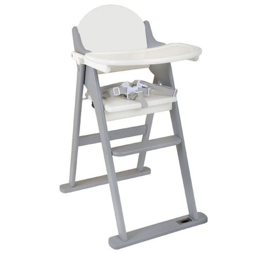 Image of East Coast Wooden Folding Highchair White And Grey