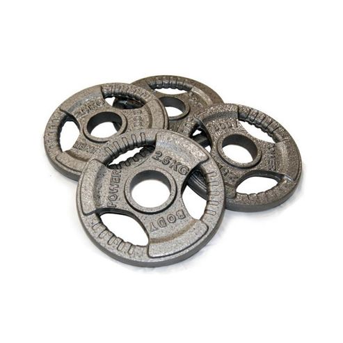 Image of Body Power Tri-grip Cast Iron Olympic Discs - 2.5kg (x4)