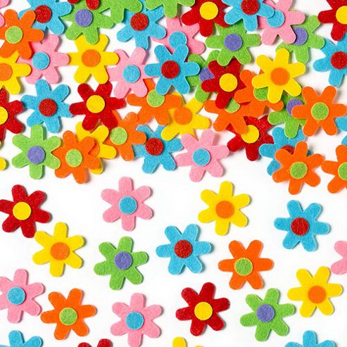 Image of Kids Crafts Self-adhesive Felt Flowers(pack Of 60)