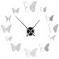 Premier Housewares Butterfly Wall Clock Chrome Effect