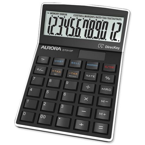 Image of Aurora Dt910p Small Desk Calculator 12 Digit Tax Keys Ref Dt910p
