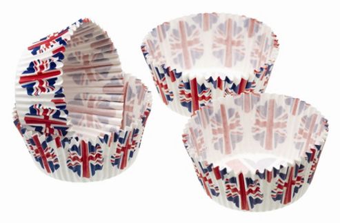 Image of Sweetly Does It Pack Of Eighty Union Flag Mini Cake Cases