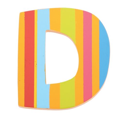 Image of Tatiri Ta304 Spots And Stripes Wooden Letter D
