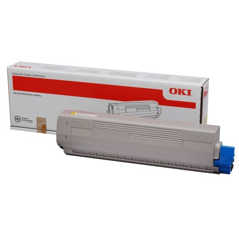 Image of Oki Yellow Toner Cartridge For C831/c841 A3 Colour Printers (yield 10,000 Pages)
