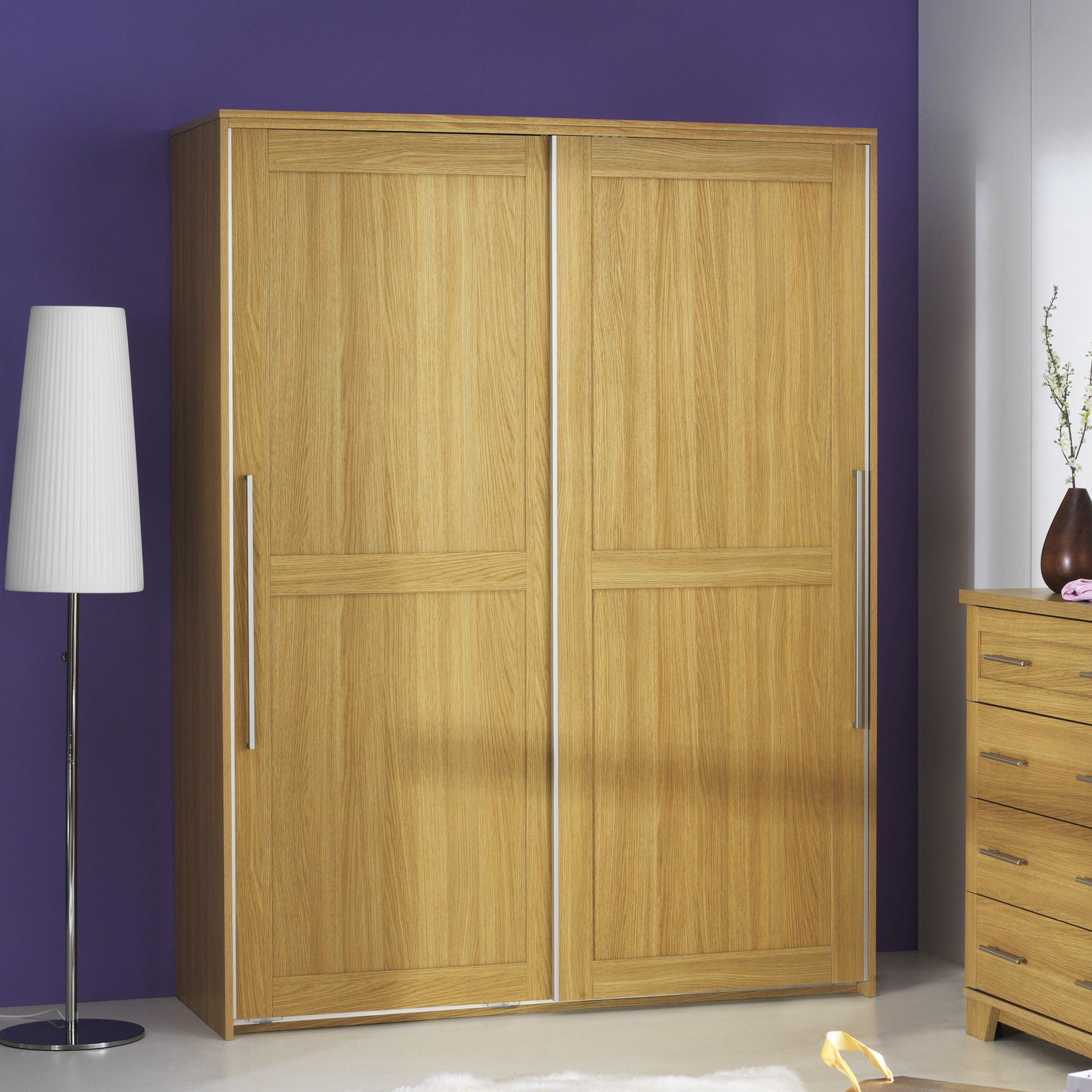 Caxton Melody 2 Door Sliding Door Wardrobe in Natural Oak at Tesco Direct