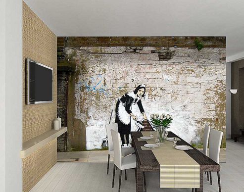 Image of 1wall Giant Maid Graffiti Wall Mural