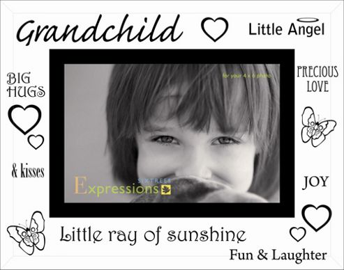 Image of Sixtrees Moments Bevelled Glass Grand Child Photo Frame