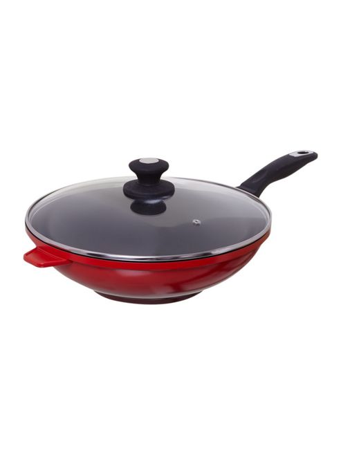 Image of Cast Aluminium Wok With Lid, 32cm