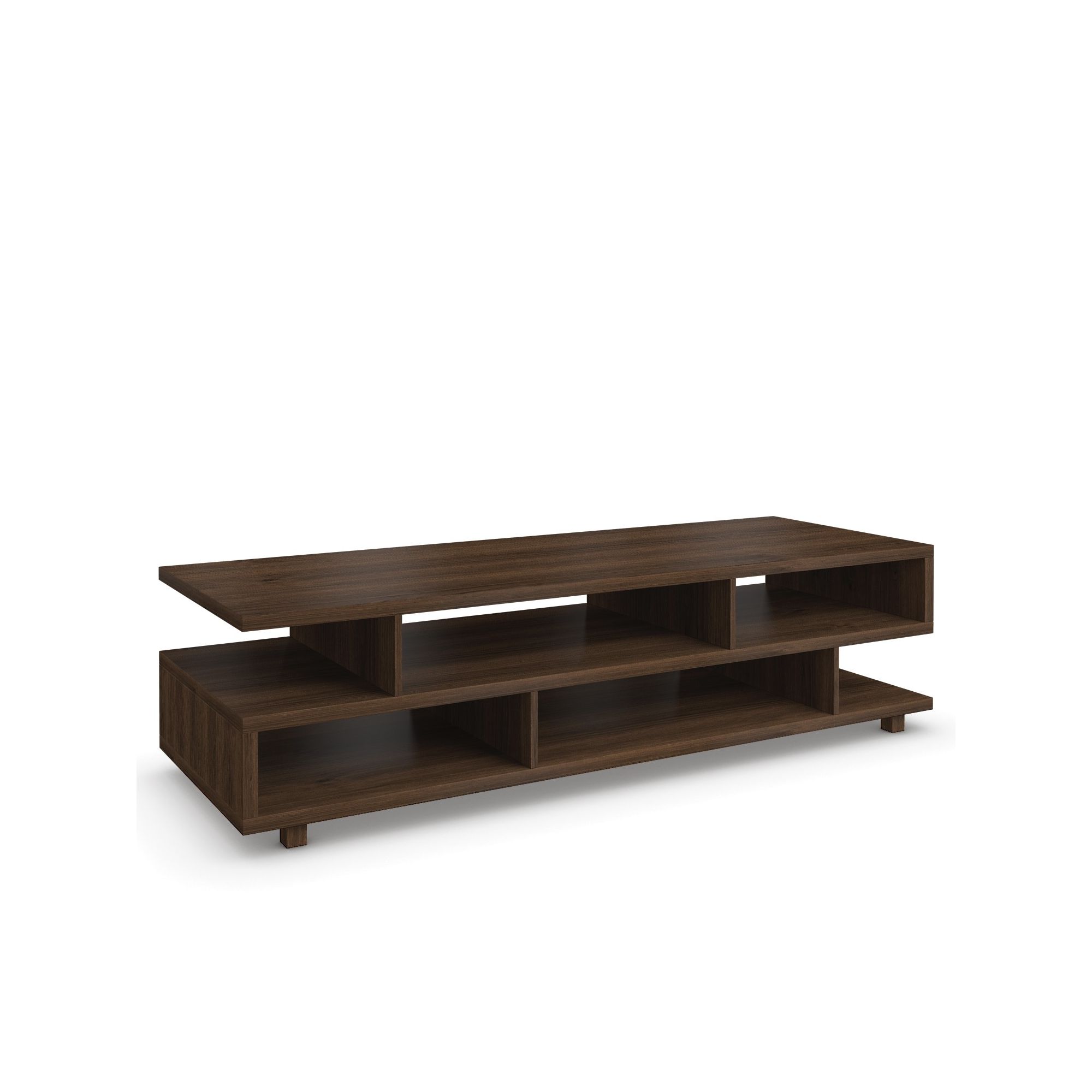 Urbane Designs Hadlee Contemporary Walnut Livingroom Small Asymmetric Shelf at Tesco Direct