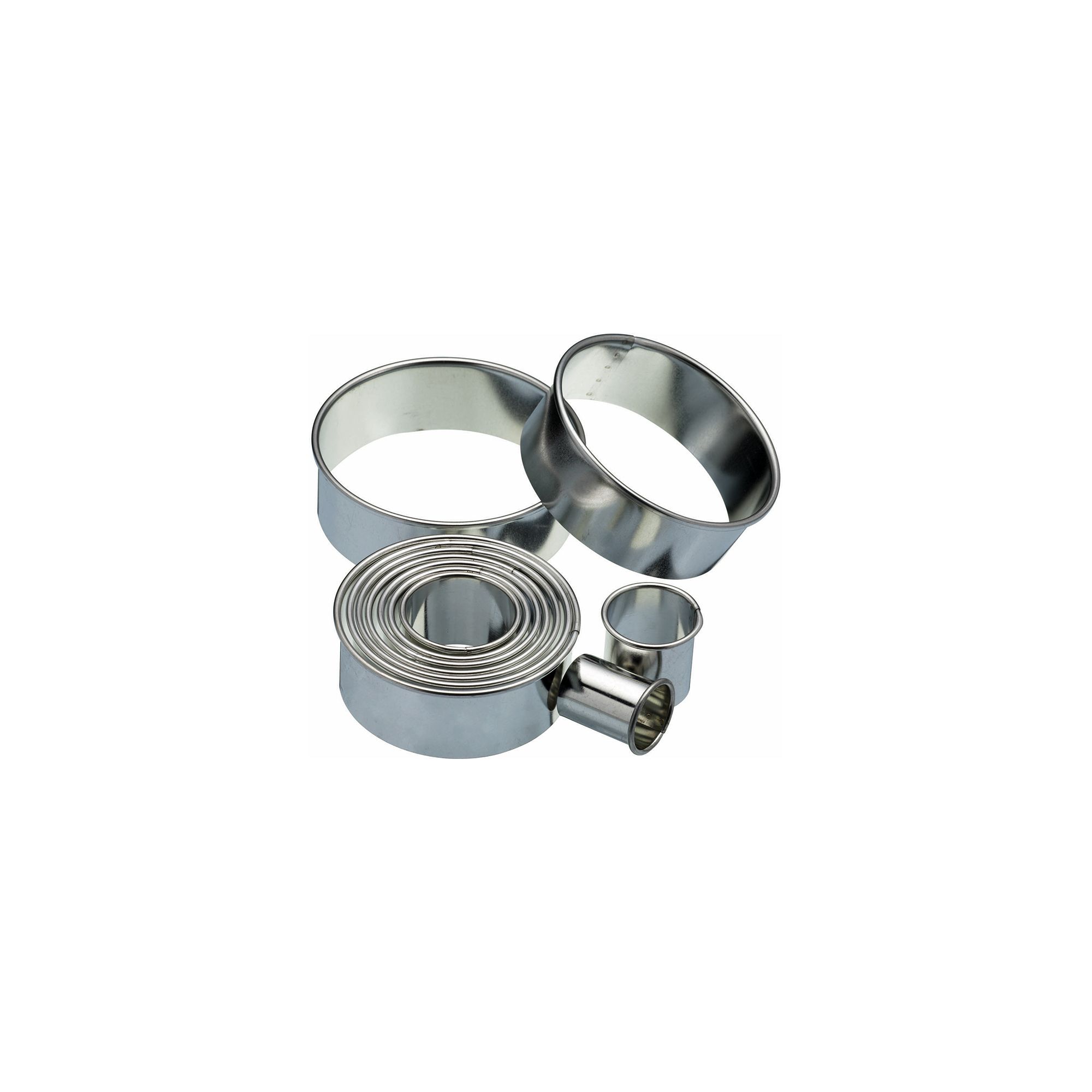 Kitchen Craft Eleven Round Plain Pastry Cutters With Metal Storage Tin Kitchen Craft Eleven Round Plain Pastry Cutters With Metal Storage Tin