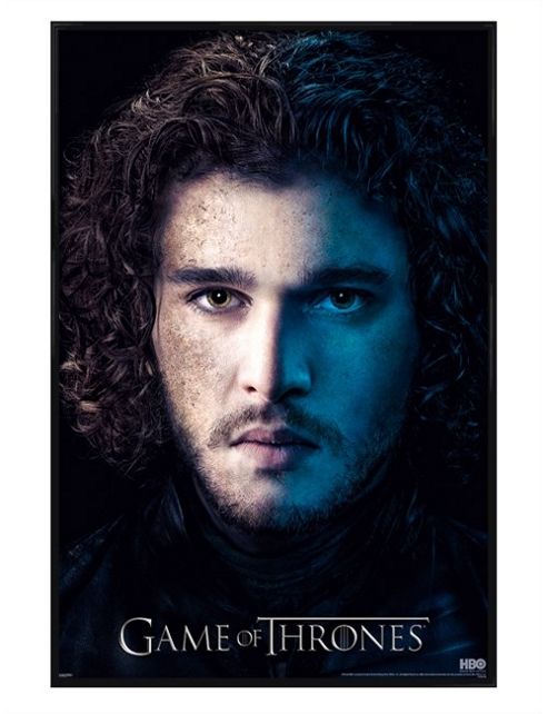 Image of Gloss Black Framed Game Of Thrones Jon Snow Poster