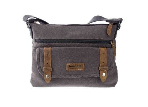 Image of Tpv0044 Troop London Vintage Canvas Shoulder Bag Black