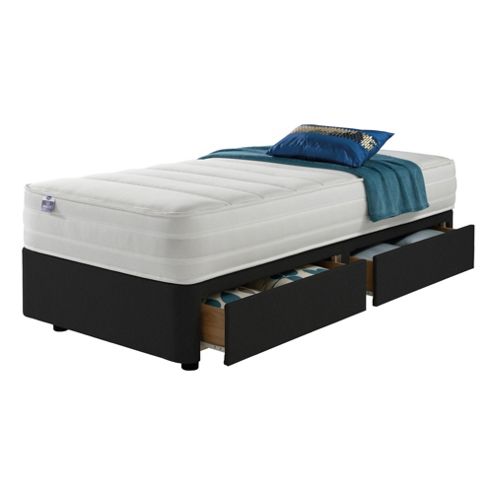Image of Silentnight Mirapocket 1200 Classic 4 Drawer Double Divan Charcoal No Headboard