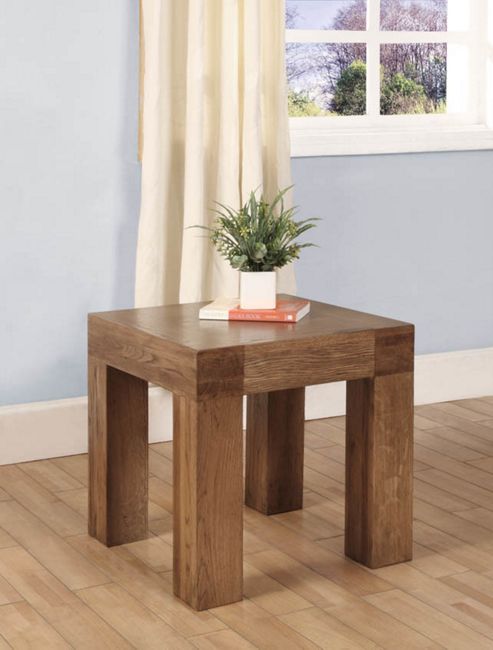 Image of Hawkshead Santana Oak Lamp Table In Rich Patina