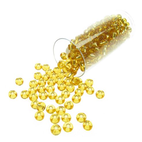 Image of Rocaille Beads Gold With Silver Lining 20 Gram