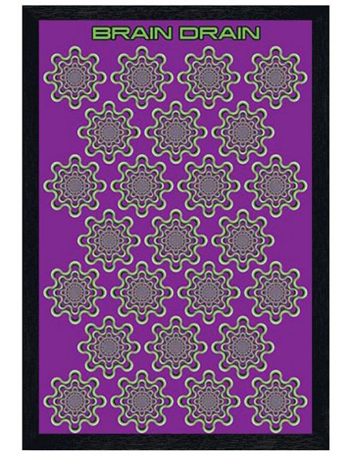 Image of Optical Illusion Black Wooden Framed Brain Drain Poster