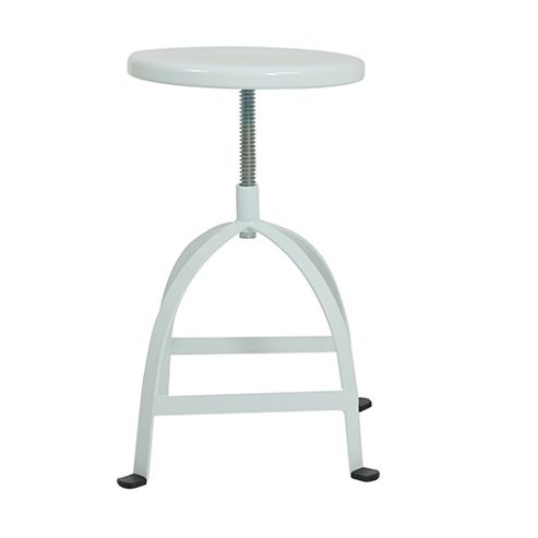 Image of White Industrial Machinist Swivel Stool