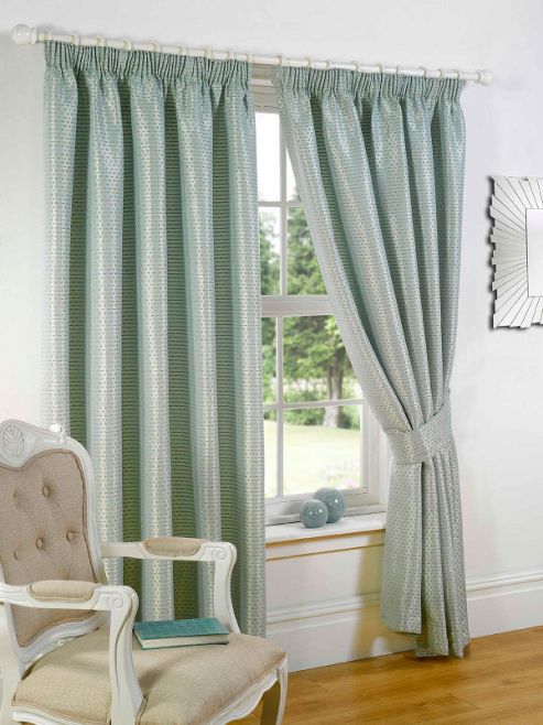 Image of Sicily Ready Made Lined Curtains - Blue