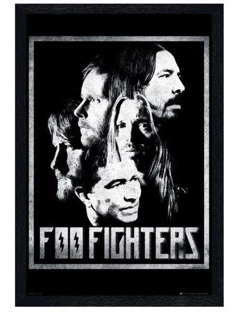 Image of Black Wooden Framed Foo Fighters Wasting Light Album Poster