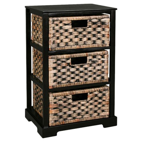 Image of Techstyle 3 Drawer Weave Cabinet - Brown / Black