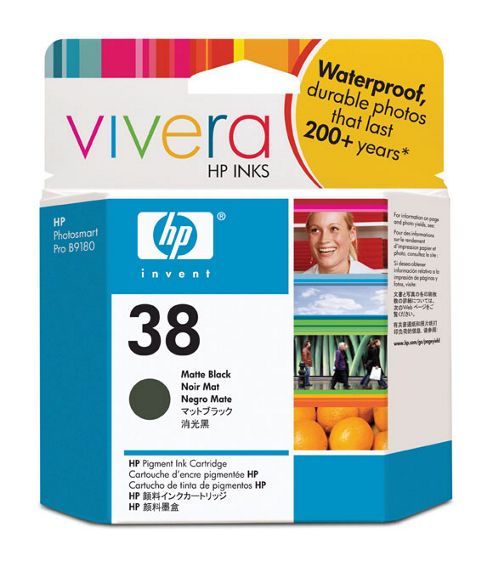 Image of Hp 38 Matte Pigment Ink Cartridge - Black