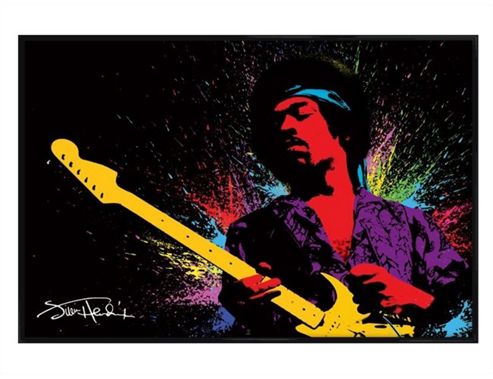 Image of Jimi Hendrix Gloss Black Framed Popart Hendrix Poster