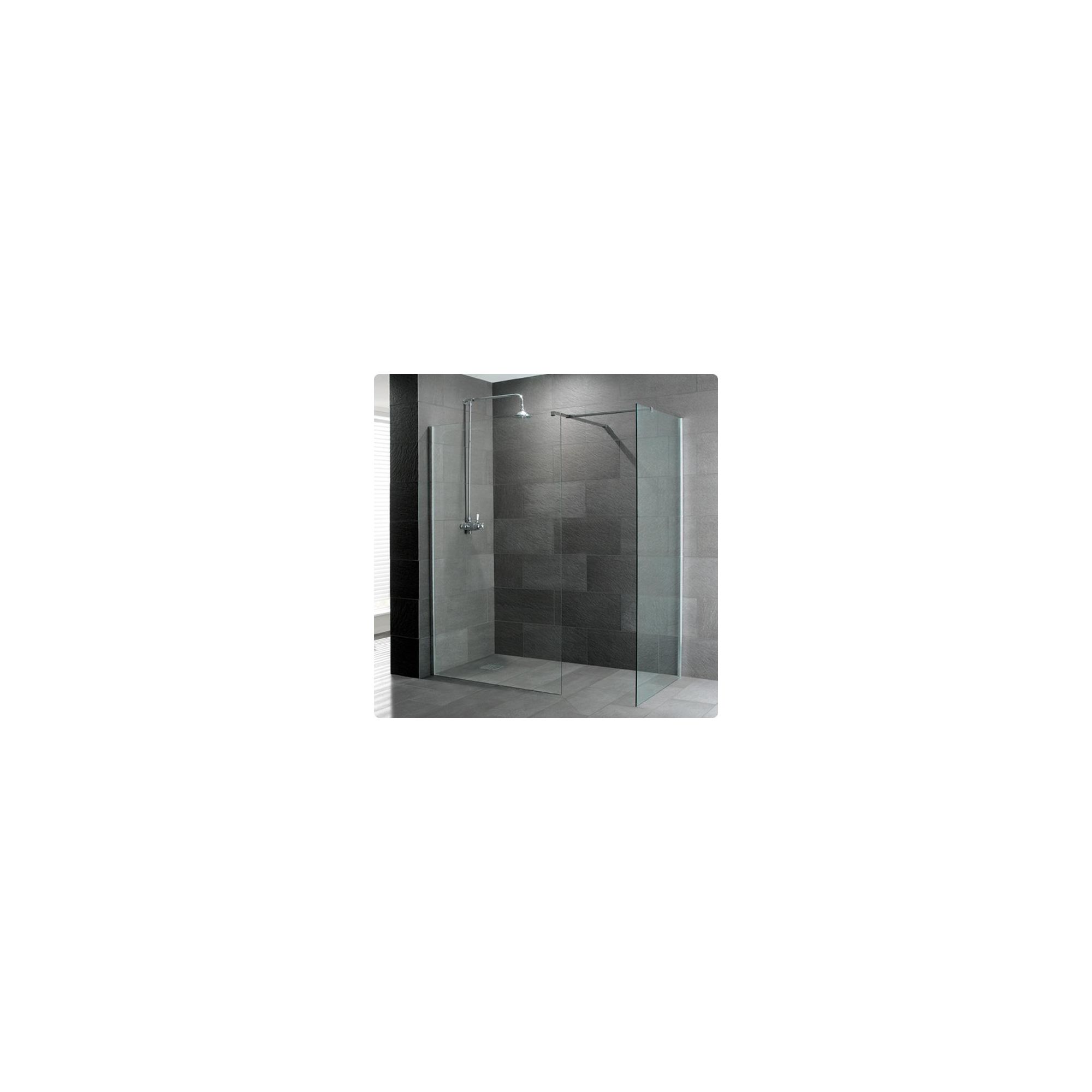 Duchy Supreme Silver Walk-In Shower Enclosure 1700mm x 700mm, Standard Tray, 8mm Glass at Tesco Direct