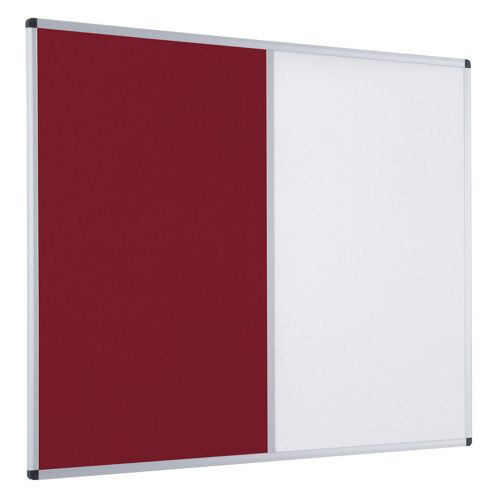 Image of Metroplan Aluminium Framed Dual Felt/drywipe Board - Burgundy - 60 Cm H X 90 Cm W
