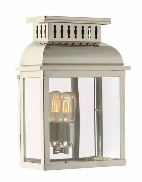 Image of Elstead Lighting Westminster 1 Light Outdoor Wall Lantern - Polished Nickel