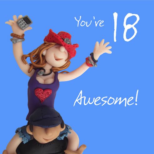 Image of Holy Mackerel Happy 18th Birthday. Your 18, Awesome! Greetings Card