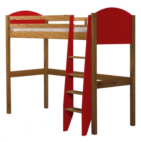 Image of Verona High Sleeper Bed Antique With Red Details