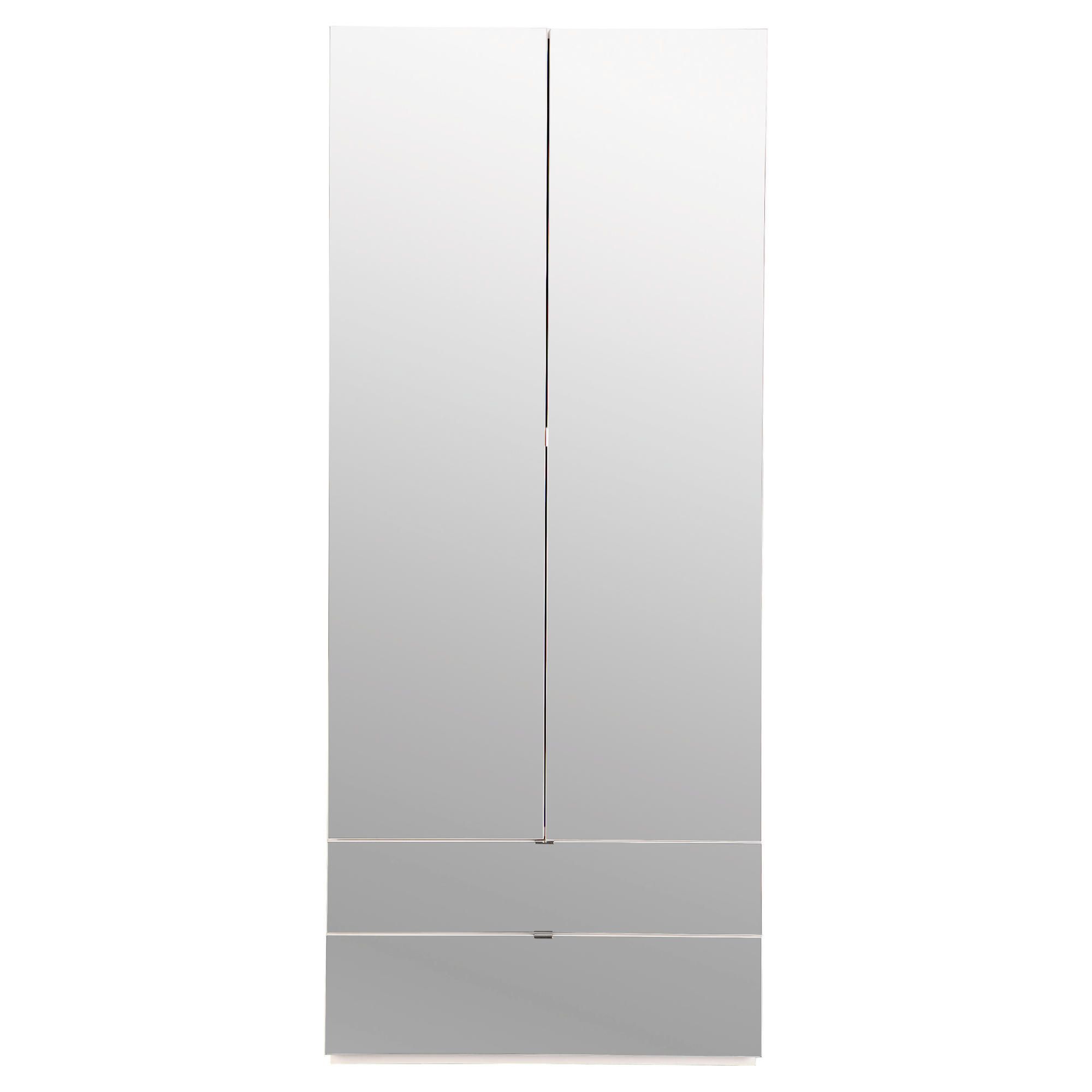 Palermo 2 Door Wardrobe White Mirrored at Tesco Direct