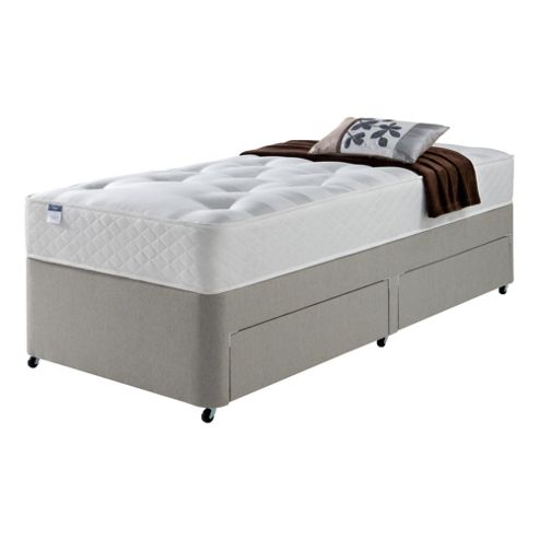 Image of Silentnight Miracoil Luxury Ortho Tuft 2 Drawer divan Mink No Headboard - Super King (6ft)