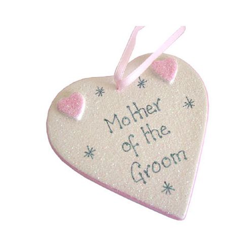 Image of Mother Of The Groom Pink Sparkle Heart - Large