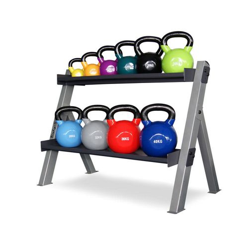 Image of Body Power Ultimate Vinyl Coated Kettle Bell Set & Rack