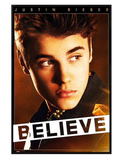 Image of Justin Bieber Gloss Black Framed Believe Poster
