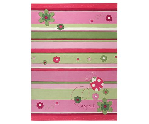 Image of Esprit Ladybird Pink / Green Kids Rug - 120cm X 180cm