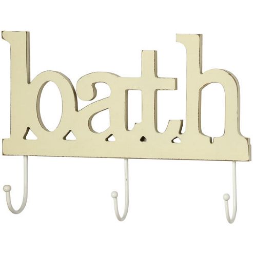 Image of Bath - 3 Wall Hanging Towel Hooks - Cream