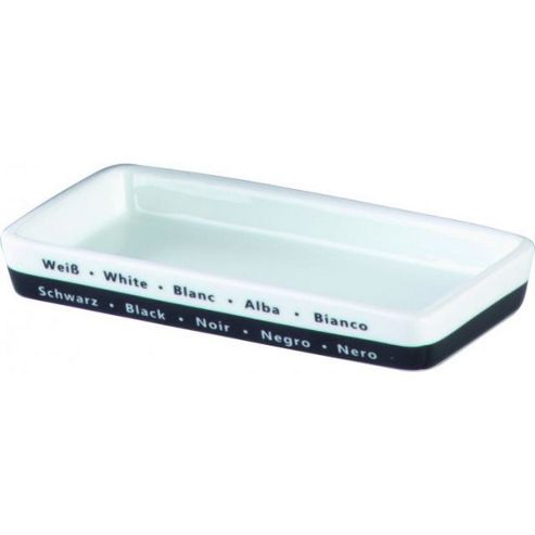 Image of Sanwood Paradoxum Soap Dish In White And Black