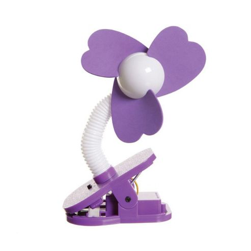 Image of Dreambaby Clip On Stroller Fan White With Purple Fins