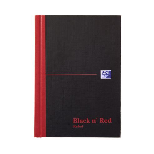Image of Black N Red Book Casebound 90gsm Ruled 192pp A6 Ref 100080429 [pack 5]