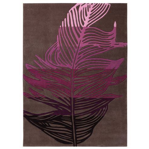Image of Esprit Feather Brown / Purple Novelty Rug - 90cm X 160cm