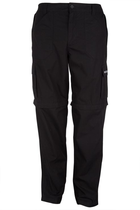 Image of Multi Pockets Zip-off Mens Convertible Cargo Walking Hikingtrousers Pants - Black
