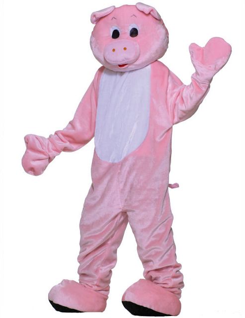 Image of Adult Deluxe Plush Pig Mascot Costume