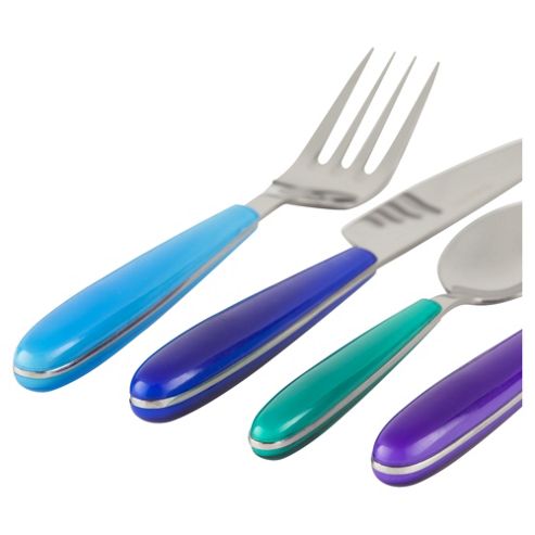 Image of Blues Plastic Handle Cutlery Set, 16 Piece