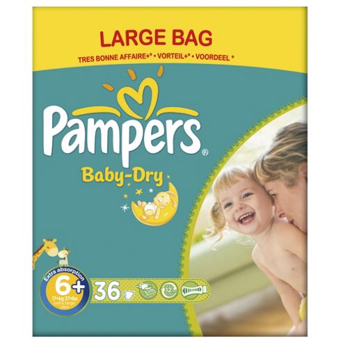 Image of Pampers Baby Dry Size 6+ Large Pack - 36 Nappies