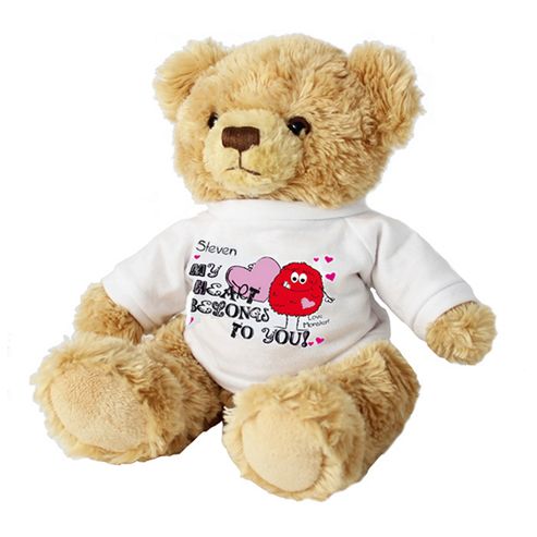 Image of Personalised Heart Belongs To You Valentine Teddy Bear